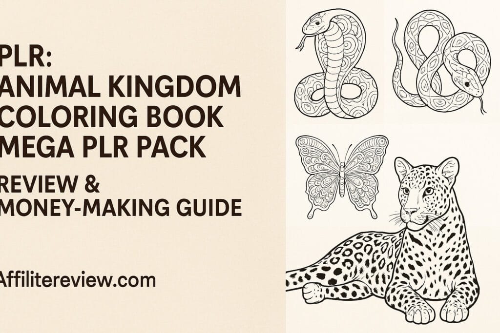 “PLR: Animal Kingdom Coloring Book Mega PLR Pack review with detailed animal line drawings — Affilitereview.com”
