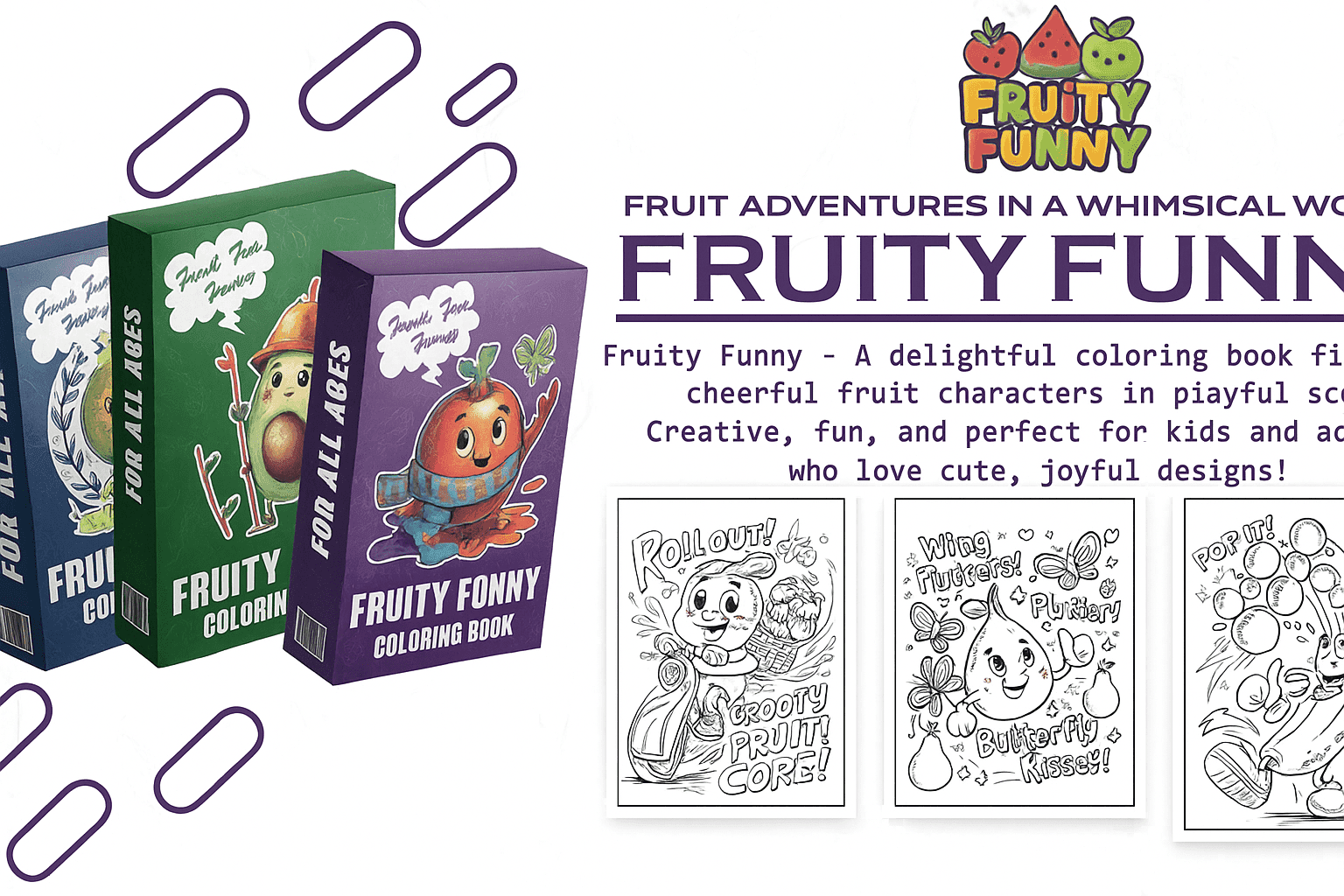 Funny Fruits PLR Coloring Pack